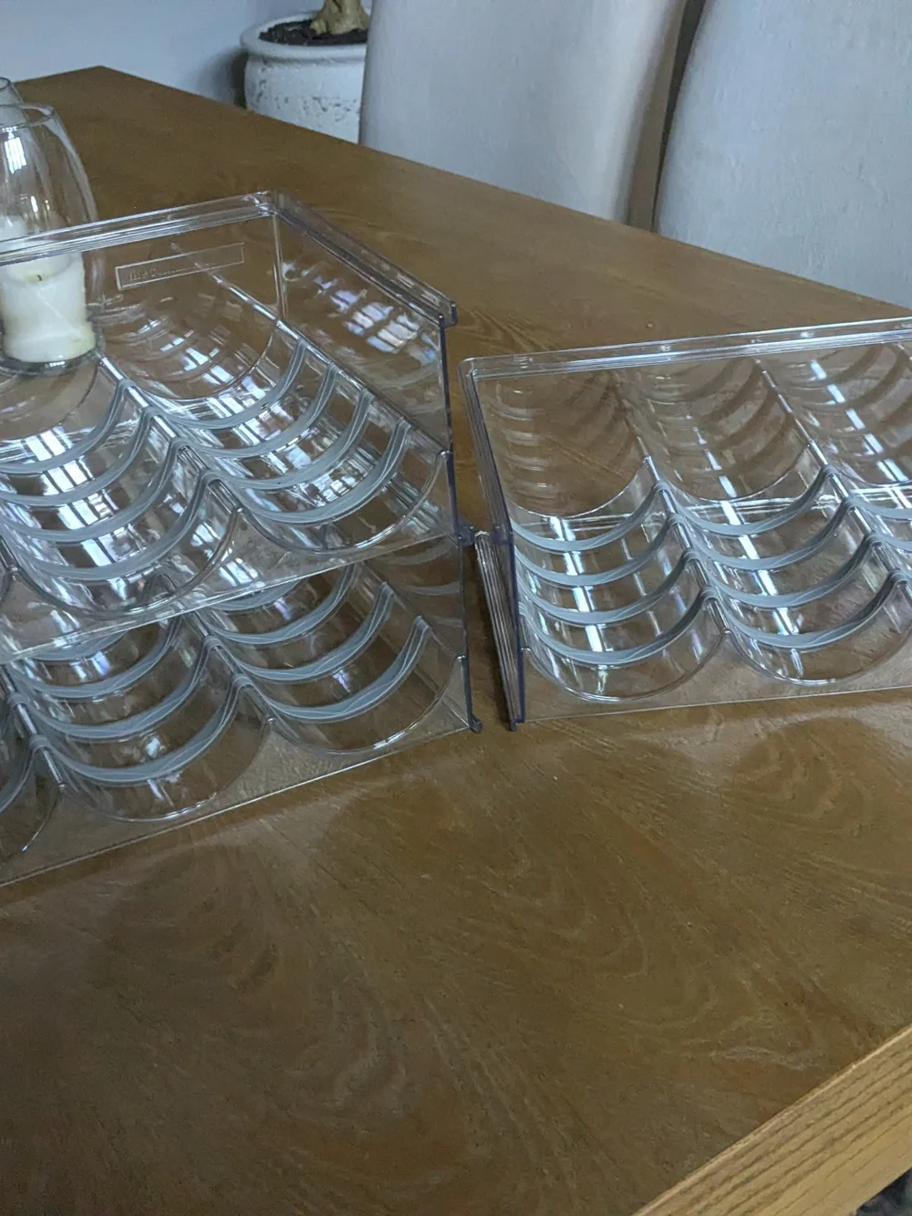 3 Piece Clear Acrylic Tumbler Organizer with Bottle Holders